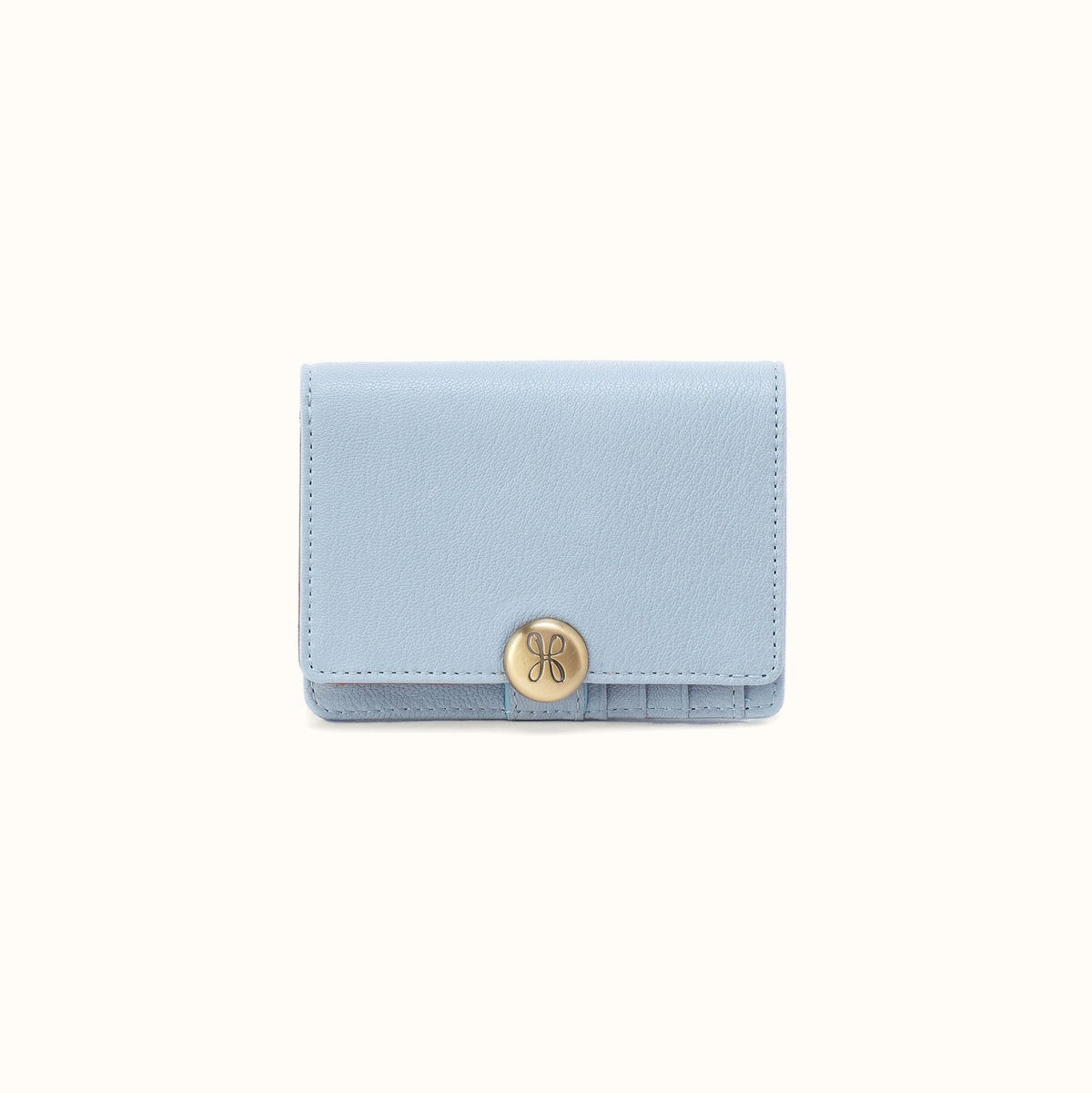 Hutton Small Wallet In Micrograin Leather - Dusted Sky