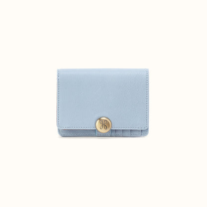Hutton Small Wallet In Micrograin Leather - Dusted Sky