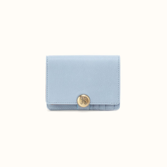 Hutton Small Wallet In Micrograin Leather - Dusted Sky