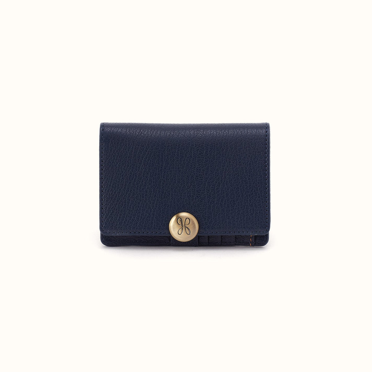 Hutton Small Wallet In Micrograin Leather - Ink Navy