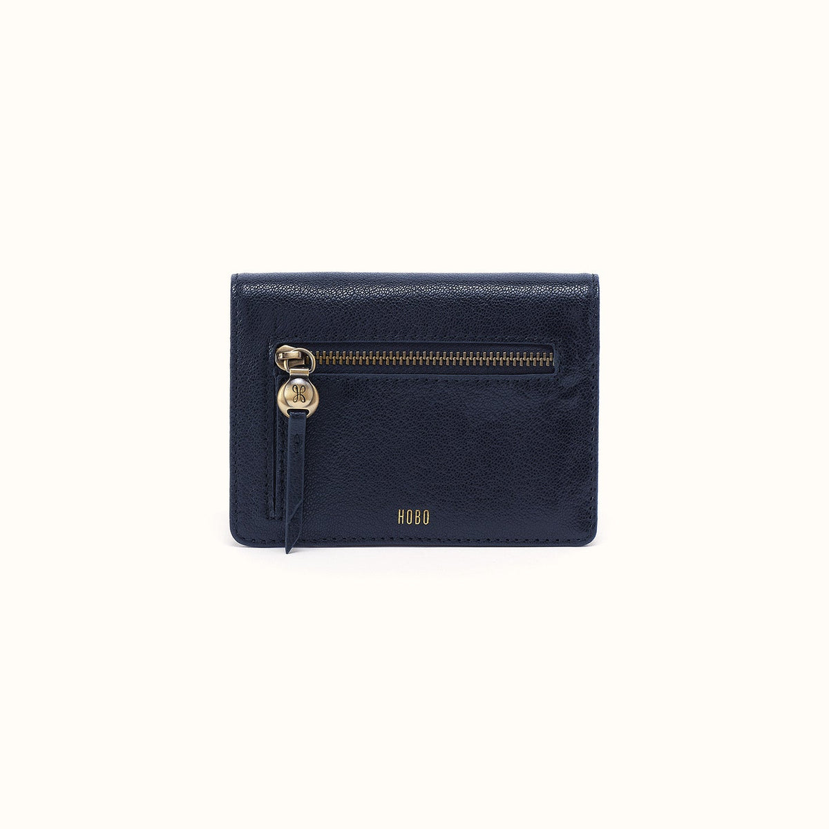 Hutton Small Wallet In Micrograin Leather - Ink Navy