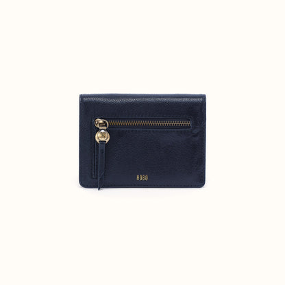 Hutton Small Wallet In Micrograin Leather - Ink Navy