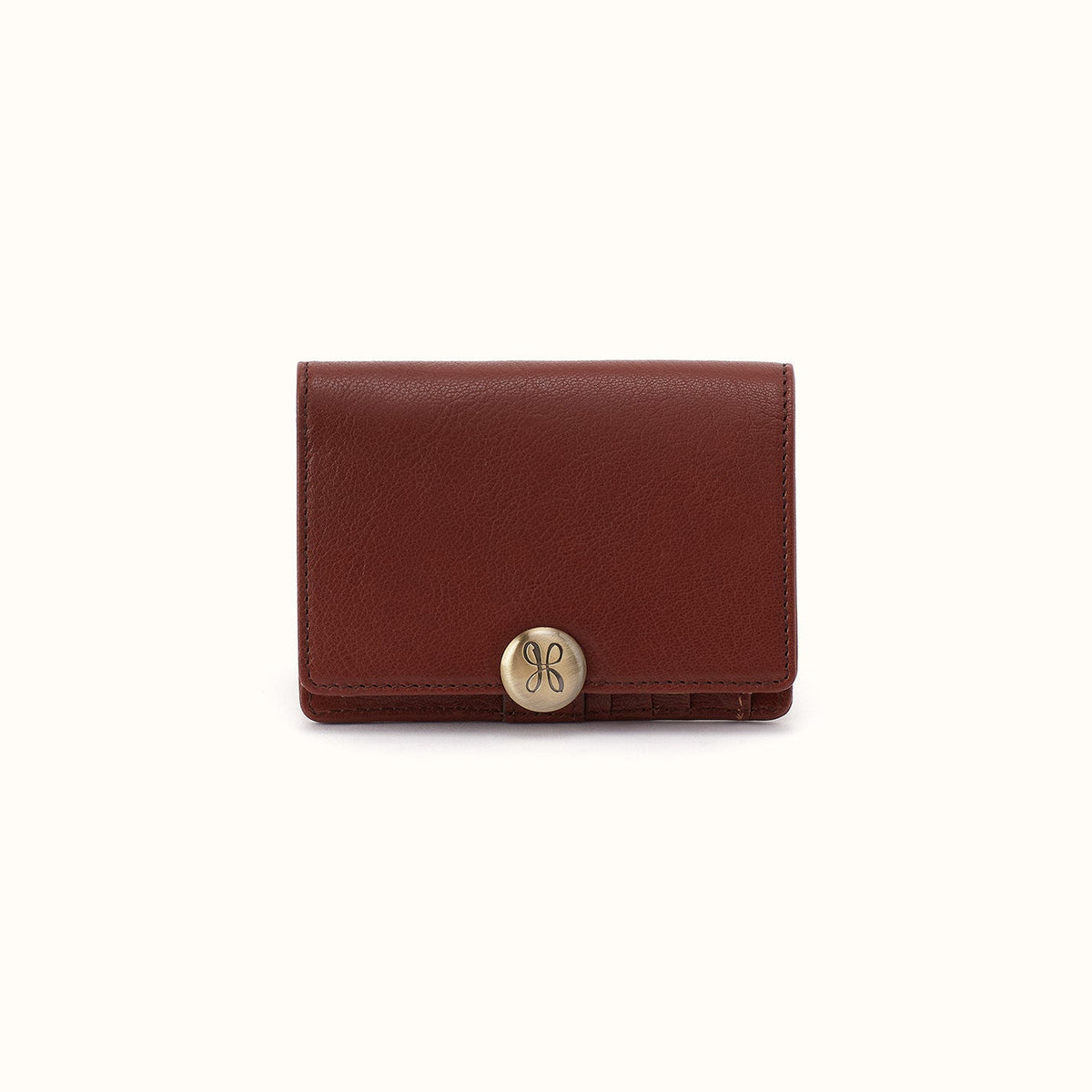 Hutton Small Wallet In Micrograin Leather - Saddlewood