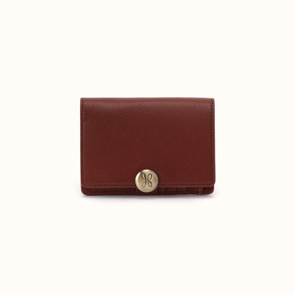 Hutton Small Wallet In Micrograin Leather - Saddlewood
