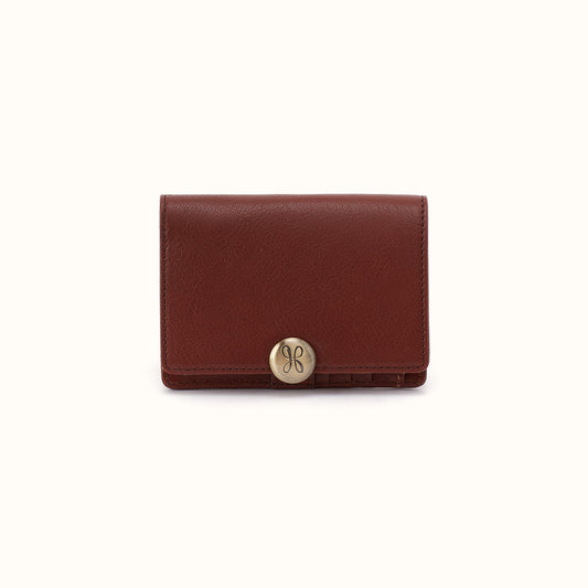 Hutton Small Wallet In Micrograin Leather - Saddlewood