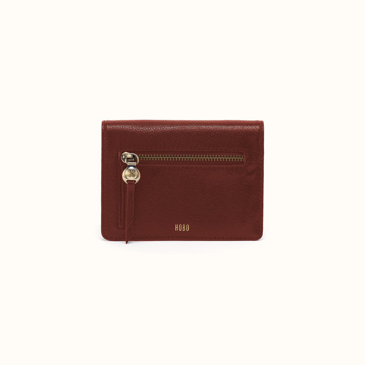 Hutton Small Wallet In Micrograin Leather - Saddlewood