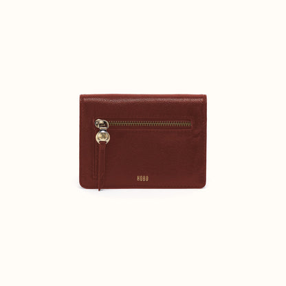 Hutton Small Wallet In Micrograin Leather - Saddlewood