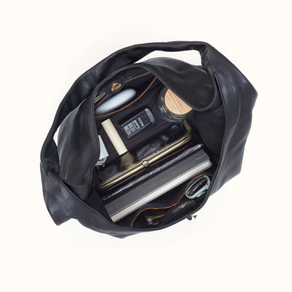 La Jolla Hobo In Cloud Leather - Black