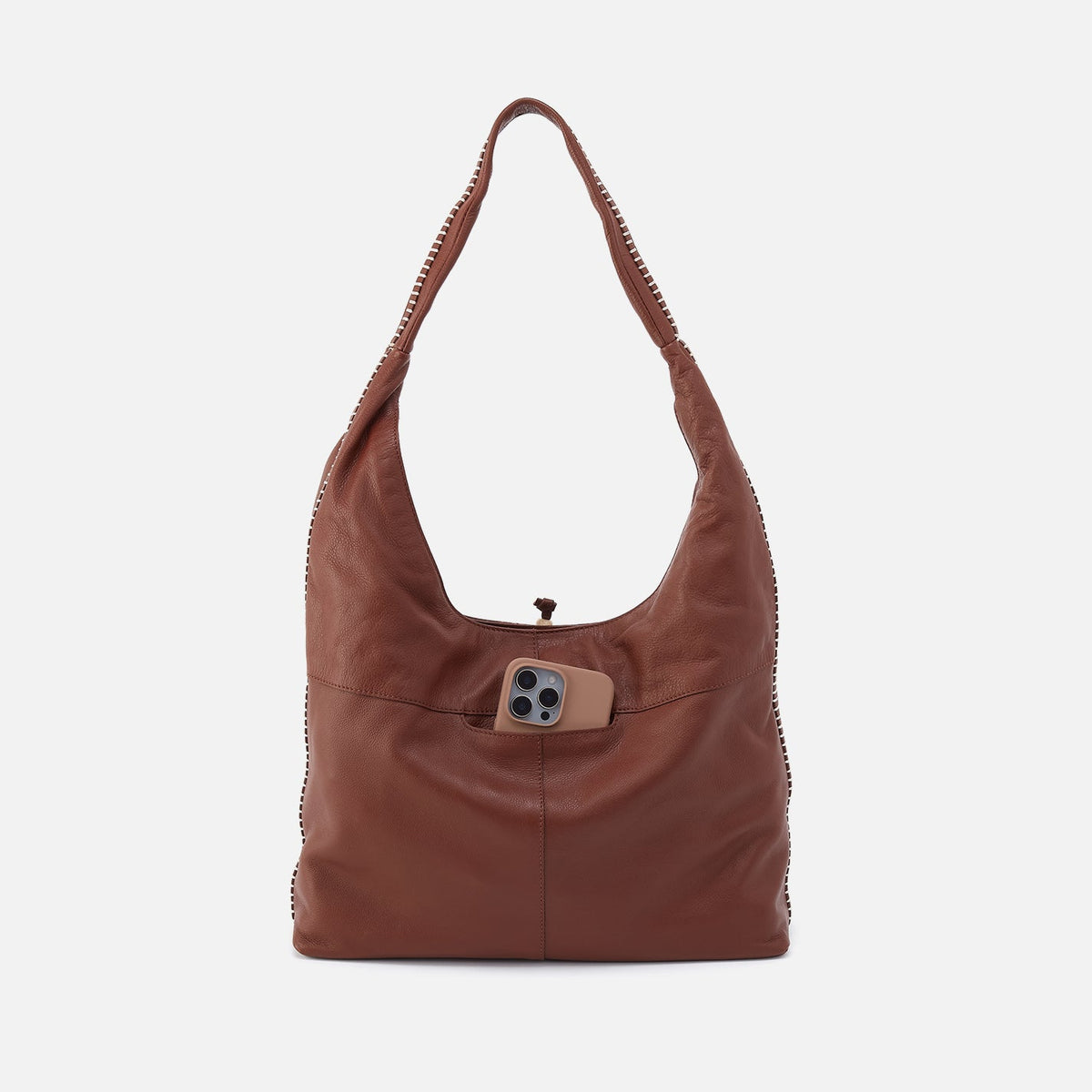 La Jolla Hobo In Cloud Leather - Cocoa Bean
