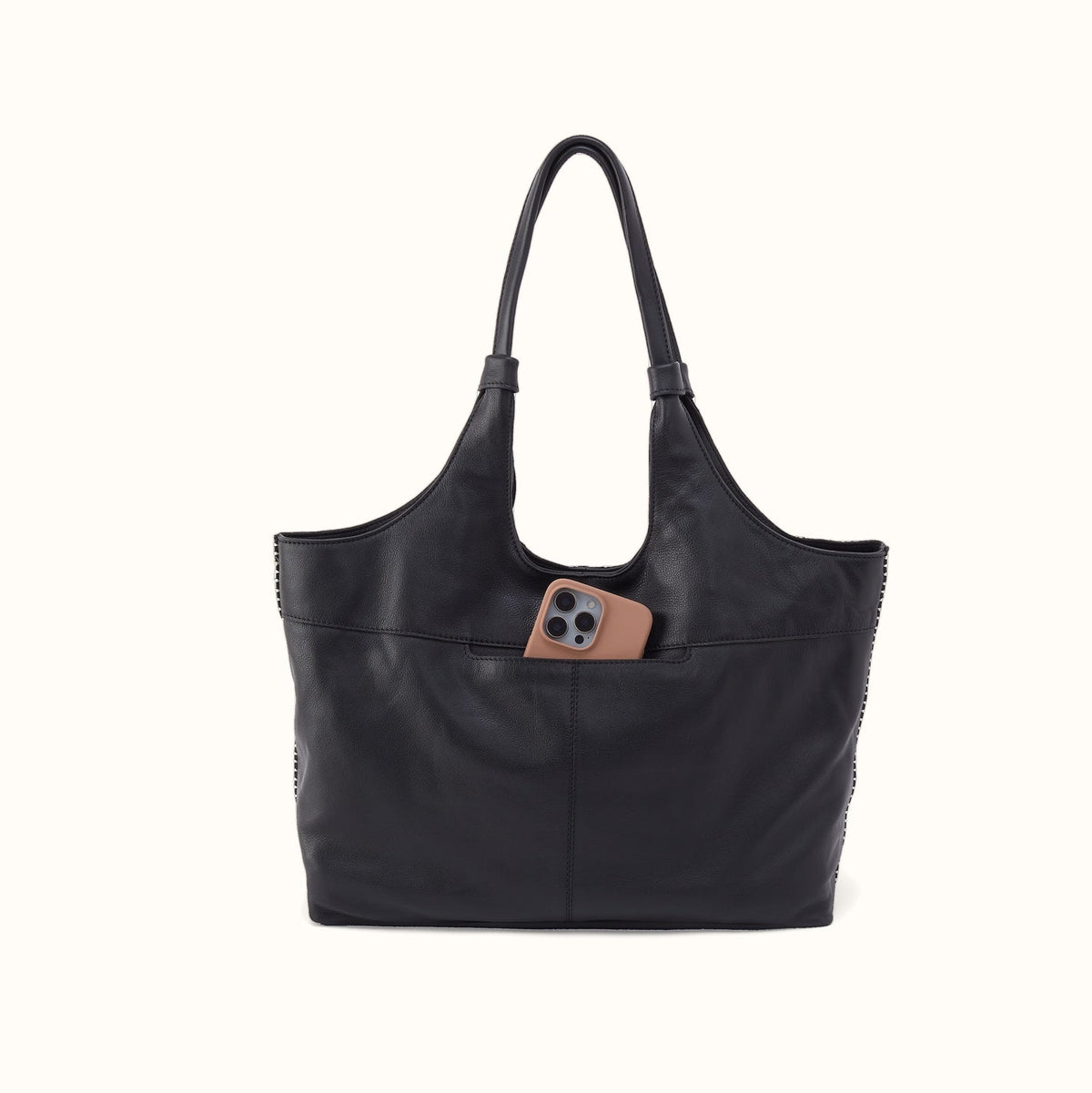 La Jolla Tote In Cloud Leather - Black