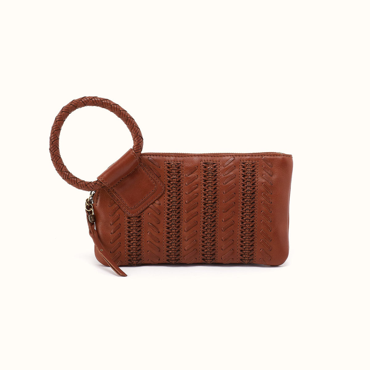 Sable Wristlet In Washed Leather - Kindling Brown