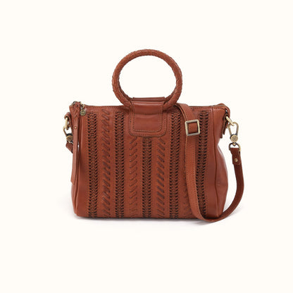 Sheila Medium Satchel In Washed Leather - Kindling Brown