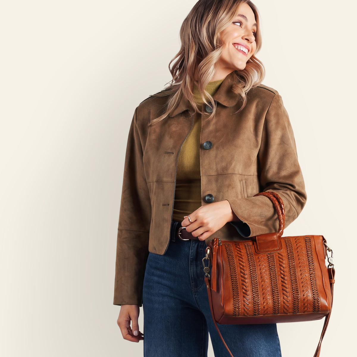 Sheila Medium Satchel In Washed Leather - Kindling Brown