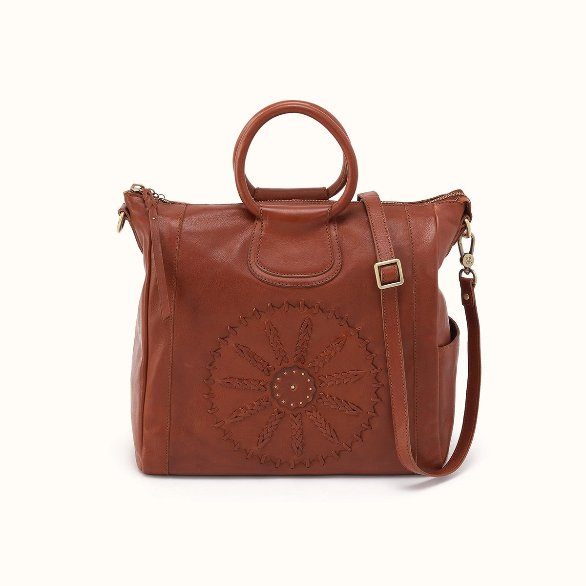 Sheila Large Satchel In Washed Leather - Kindling Brown