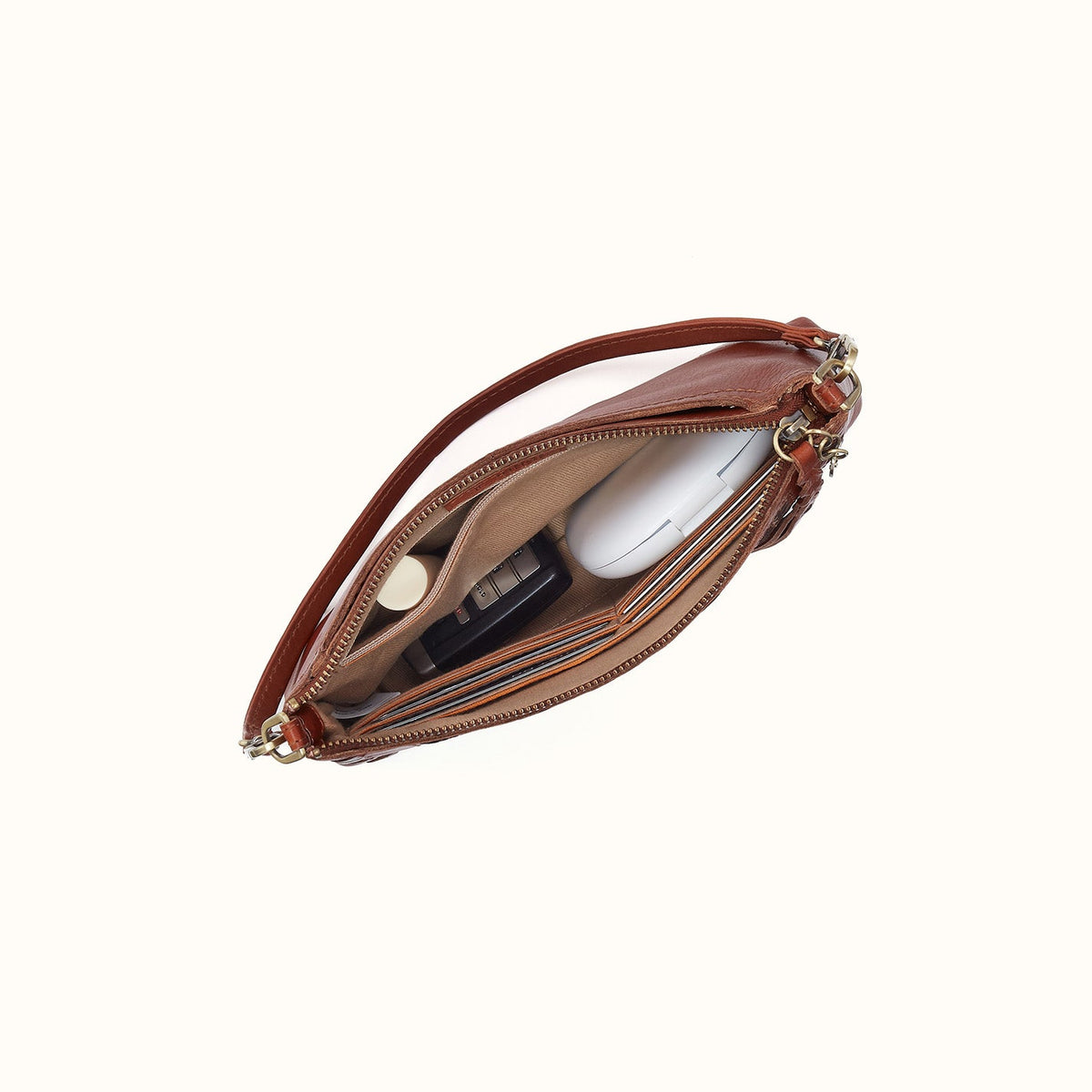 Darcy Crossbody In Washed Leather - Kindling Brown