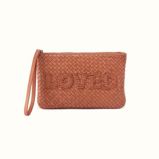 Woven Loved Pouch in Washed Leather - Harvest Wheat