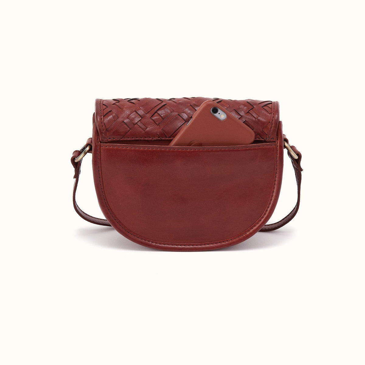 Kiva Small Crossbody In Washed Leather - Chestnut